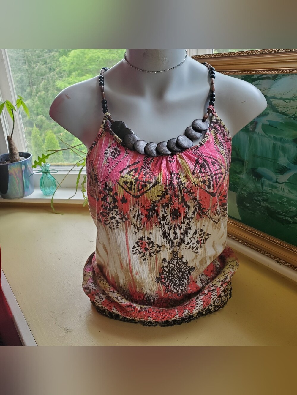 Cato Y2K Boho Tropical Blouse